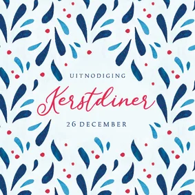 Kerstkaart uitnodiging kerstdiner met maretak