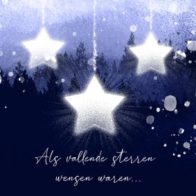 Kerstkaart vallende sterren wens