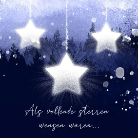 Kerstkaart vallende sterren wens