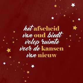 Kerstkaart verhuizing van oud naar nieuw