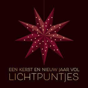 Kerstkaart vouwster met lichtpuntjes