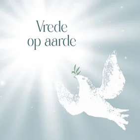 Kerstkaart vredesduif naar zon