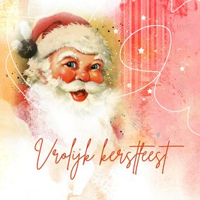 Kerstkaart vrolijk vintage kerst