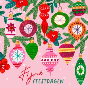 Kerstkaart vrolijke kerstballen illustratie