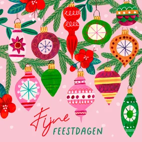 Kerstkaart vrolijke kerstballen illustratie