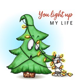 Kerstkaart You light up my life