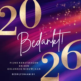 Kerstkaart zakelijk 2026 rood blauw