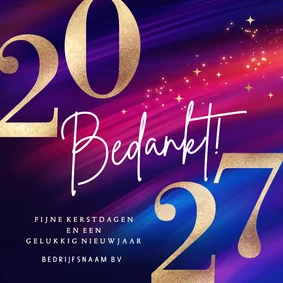 Kerstkaart zakelijk 2027 rood blauw