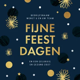 Kerstkaart zakelijk fijne feestdagen confetti vuurwerk