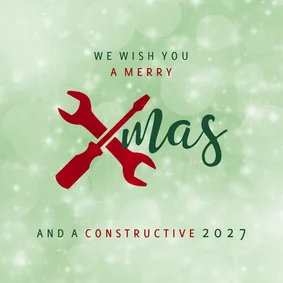 Kerstkaart zakelijk gereedschap bouw
