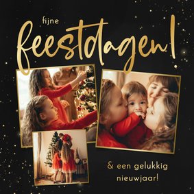 Kerstkaartje fotocollage sprankelend fijne feestdagen