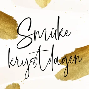 Kerstkaartje Fries 'smûke krystdagen' met verfstrepen