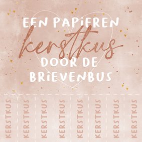 Kerstkaartje kus door de brievenbus met afscheurkusjes