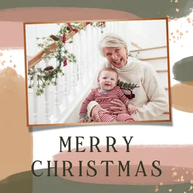 Kerstkaartje met waterverf en foto