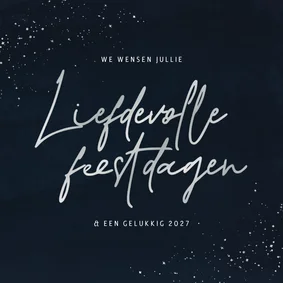 Kerstkaartje waterverf donkerblauw liefdevolle feestdagen