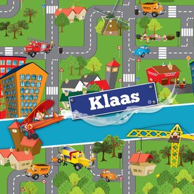 Kinderfeestje auto vervoer voertuigen plattegrond