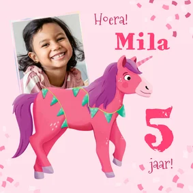 Kinderfeestje kaart eenhoorn