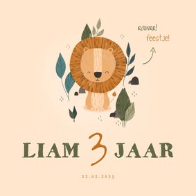 Kinderfeestje leeuwtje jungle aanpasbare leeftijd