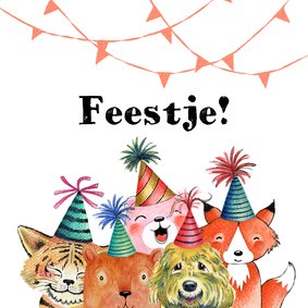 Kinderfeestje uitnodiging feestbeesten