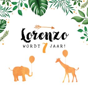 Kinderfeestje uitnodiging jungle hip met dieren