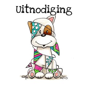 Kinderfeestje uitnodiging Odey met slingers