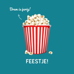 Kinderfeestje uitnodiging popcorn