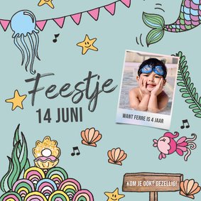 Kinderfeestje uitnodiging thema zee