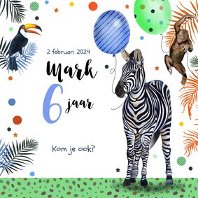 Kinderfeestje zebra tropisch