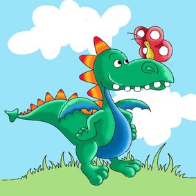 Kinderkaart - Draak en vlinder