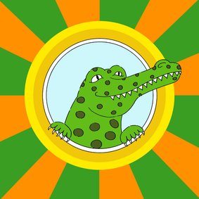 Kinderkaart - Groene krokodil