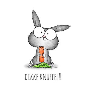 Kinderkaart lief konijntje - Dikke knuffel!