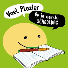 Kinderkaart - Schooldag smiley