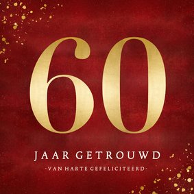 Klassieke felicitatiekaart huwelijk diamant 60 jaar getrouwd