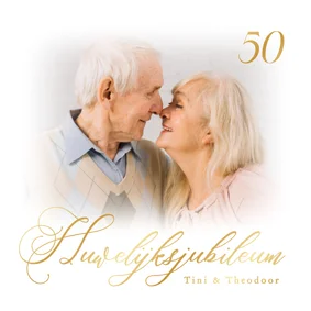 Klassieke jubileumkaart gouden typografie en foto
