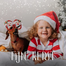 Klassieke kerstkaart met eigen foto sneeuwvlokken