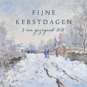 Klassieke kerstkaart schilderij Monet Snow at Argenteuil 