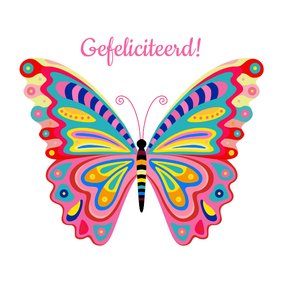 Kleurrijke vlinder verjaardagskaart