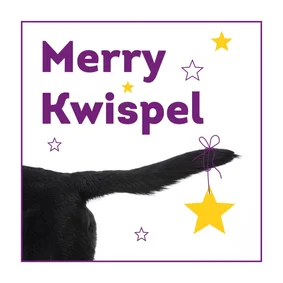 KNGF kerstkaart merry kwispel