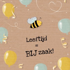 Kraftlook verjaardagskaart vliegende bij leeftijd is BIJzaak