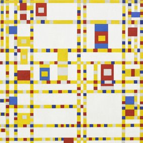 Kunstkaart van Piet Mondriaan. Broadway Boogie Woogie