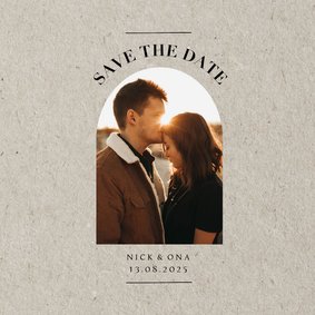 Less is more save the date trouwkaart met eigen foto