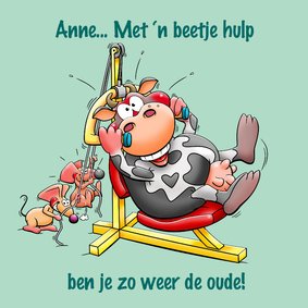 Leuke beterschapskaart met dieren, die in training zijn