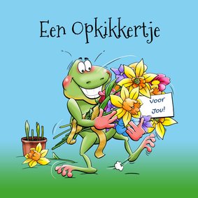 Leuke beterschapskaart opkikkertje met lentebloemen