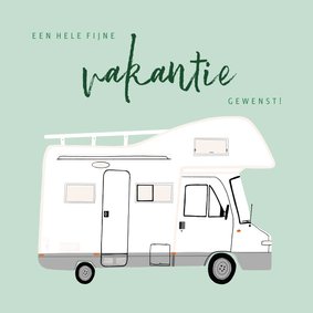 Leuke vakantiekaart fijne vakantie met camper illustratie