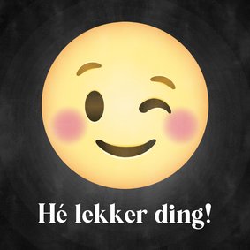 Leuke Valentijnsdag kaart knipogende emoji hé lekker ding