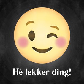 Leuke Valentijnsdag kaart knipogende emoji hé lekker ding