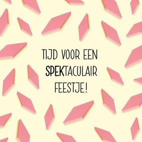 Leuke verjaardagskaart met spekjes en typografie