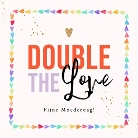 Liedevolle moederdagkaart mama's hartjes regenboog goud