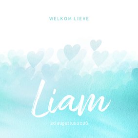 Lief geboortekaartje hartjes jongen