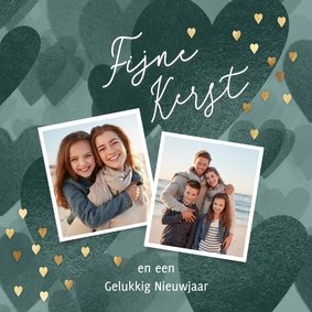 Lief kerstkaartje met foto's en hartjes